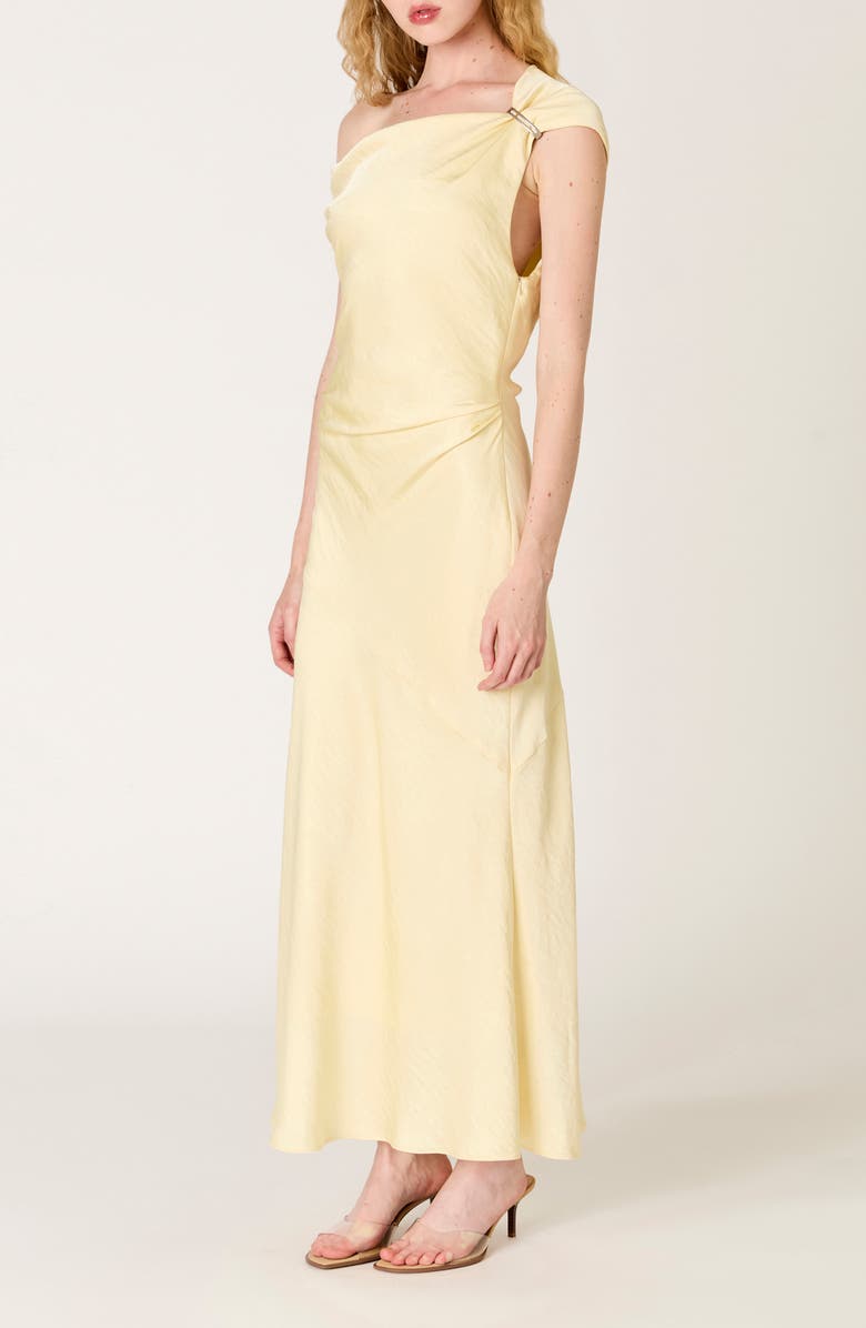 Nia Hiedra One-Shoulder Gown, Alternate, color, Butter