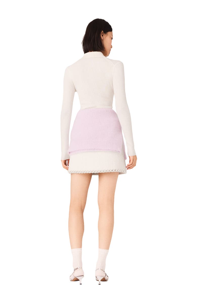 maje Ribbed polo sweater, Alternate, color, Ecru