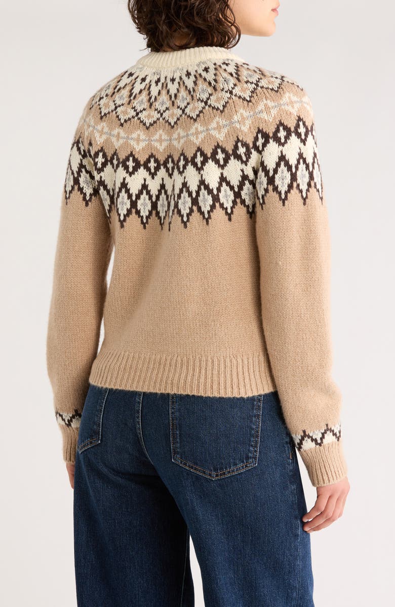 Marine Layer Fiorella Fair Isle Cardigan, Alternate, color, Neutral Fair Isle