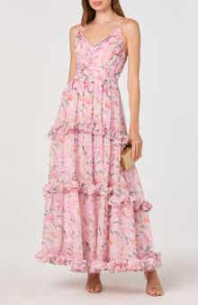 Ayanna Floral Ruffle Trim Maxi Dress