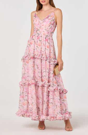 Ayanna Floral Ruffle Trim Maxi Dress