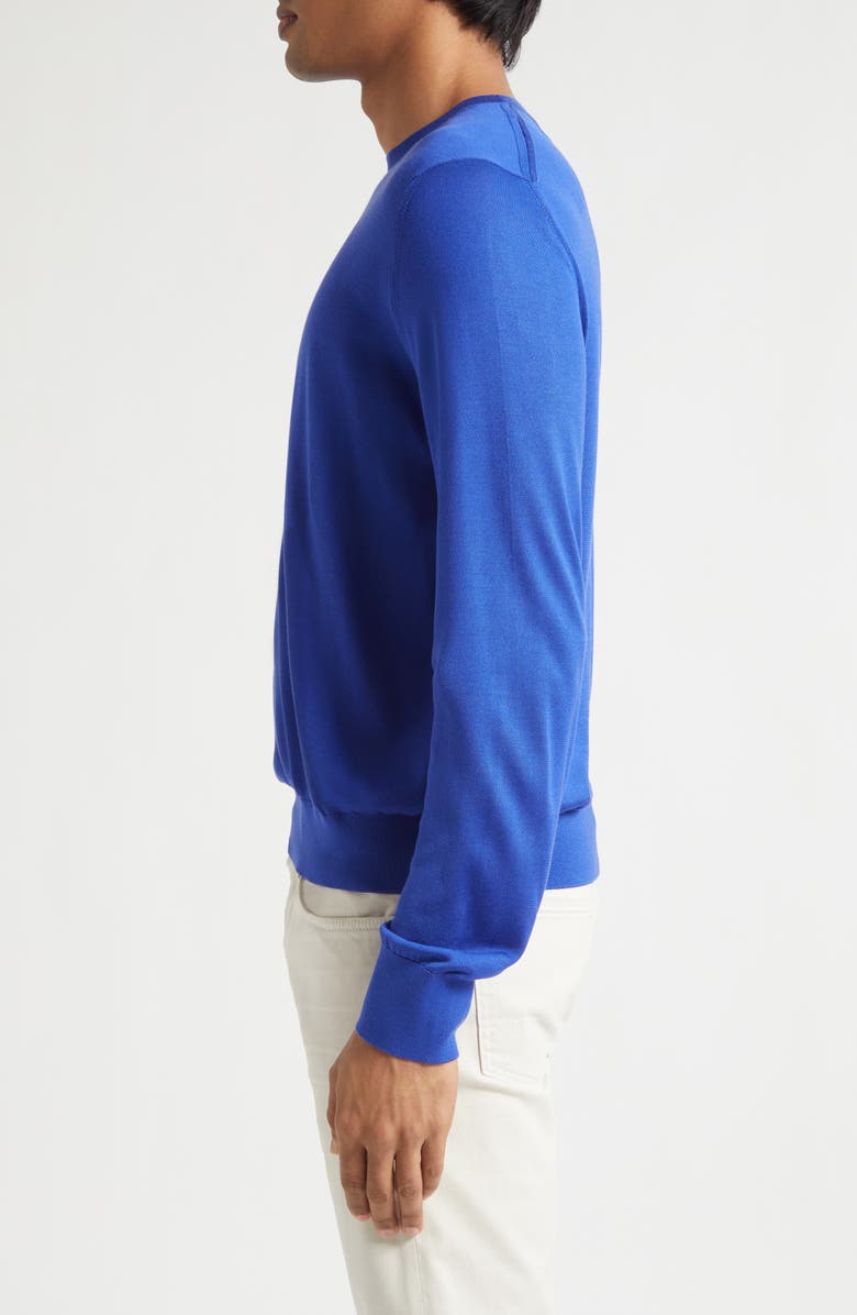 TOM FORD Fluid Silk Crewneck Sweater, Alternate, color, Royal Blue