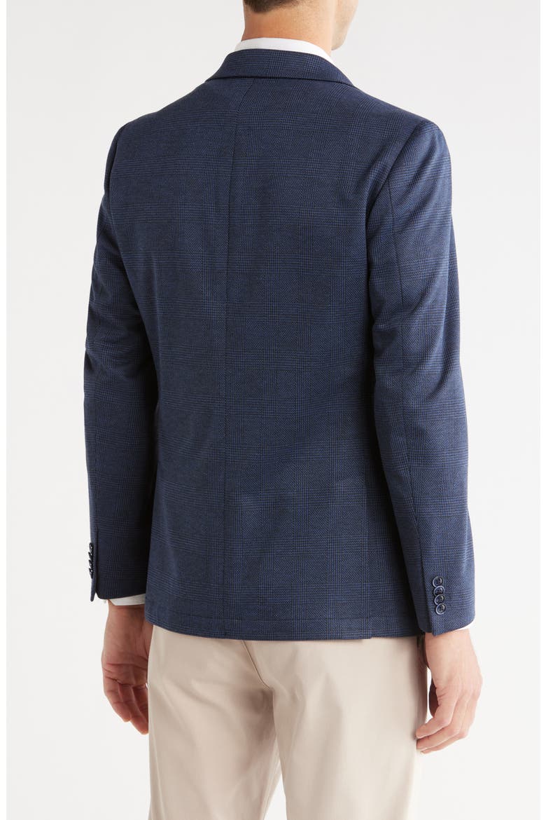 Plaid Notch Lapel Blazer, Alternate, color, NAVY