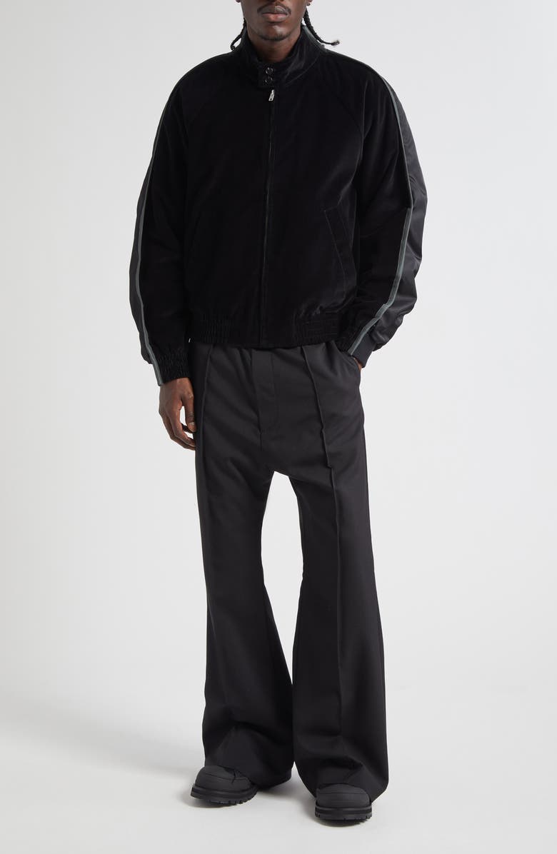 Marni Trunkaroo Mixed Media Bomber Jacket, Alternate, color, Black