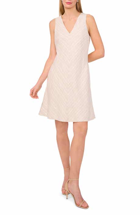 Halogen® Chevron Stripe V-Neck Sleeveless Dress