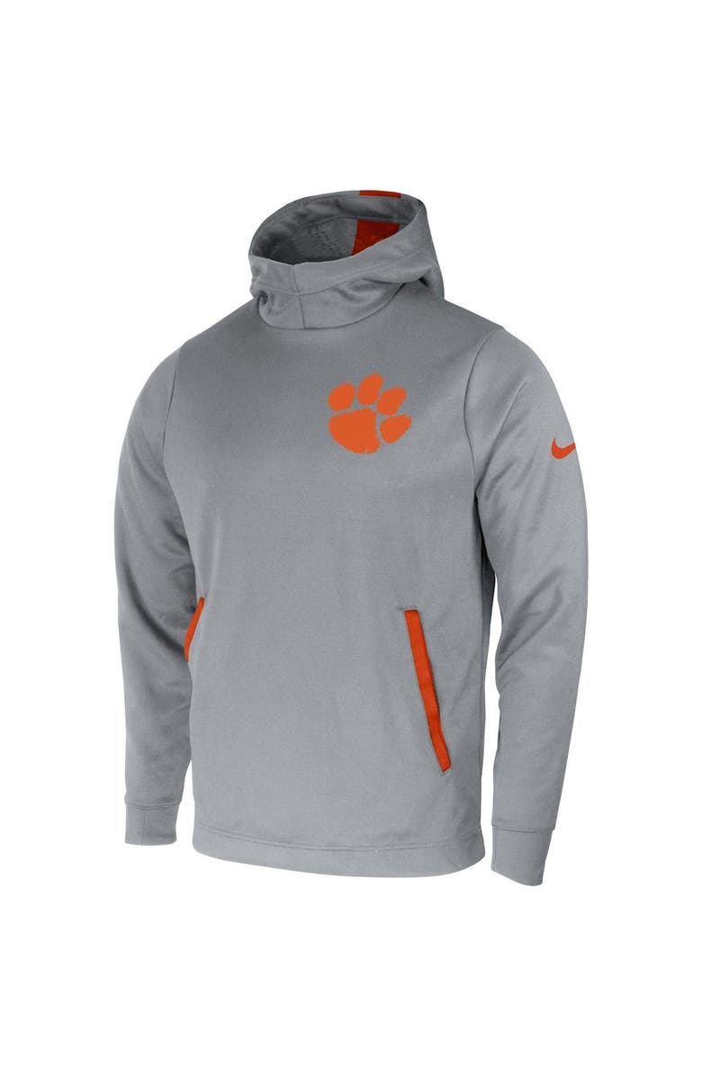 Nike Men's Nike Gray Clemson Tigers 2-Hit Performance Pullover Hoodie, Alternate, color,
