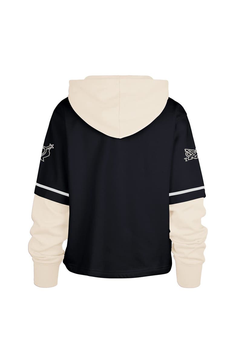 '47 Women's '47 Navy Texas Rangers City Connect Shortstop Cropped Pullover Hoodie, Alternate, color,
