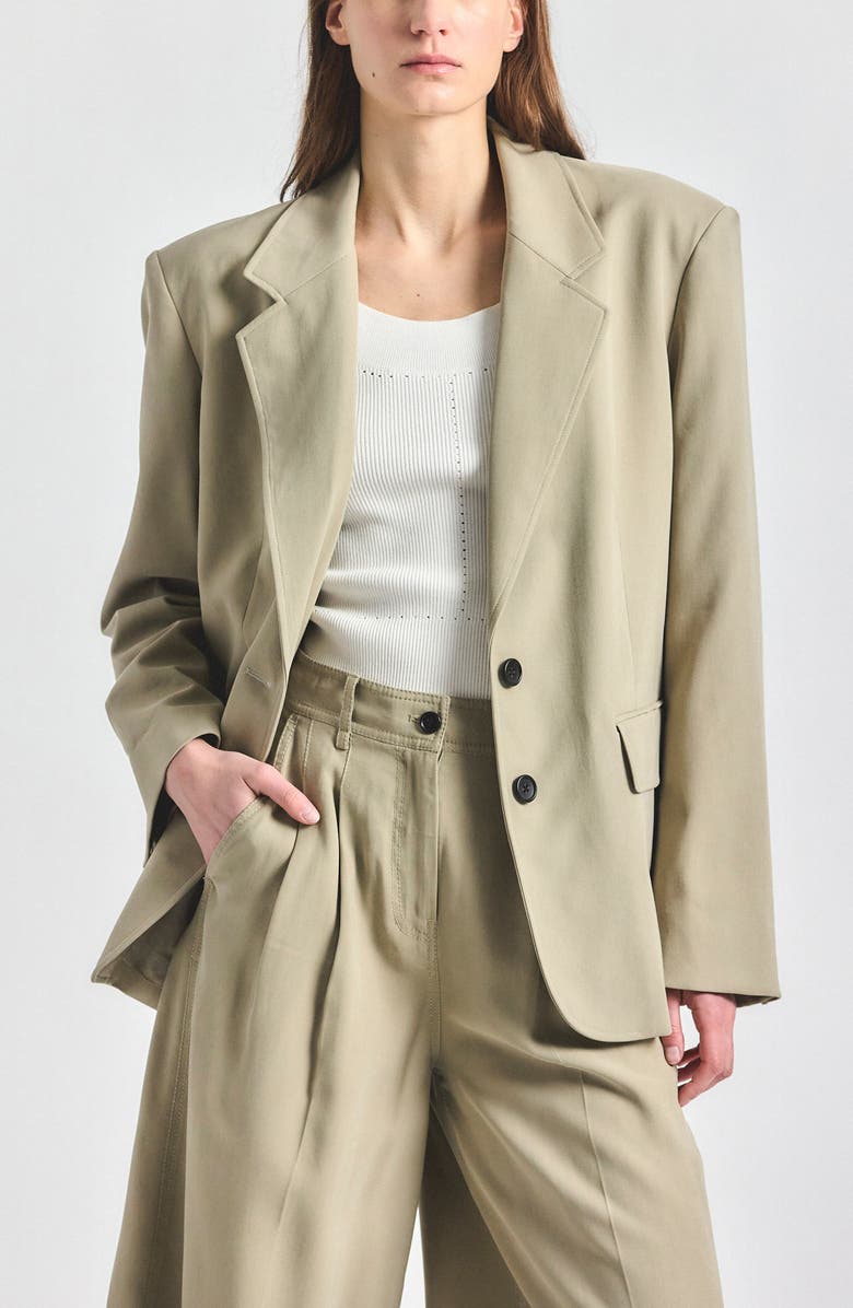 Derek Lam 10 Crosby Poppy Relaxed Blazer, Main, color, Silver Sage