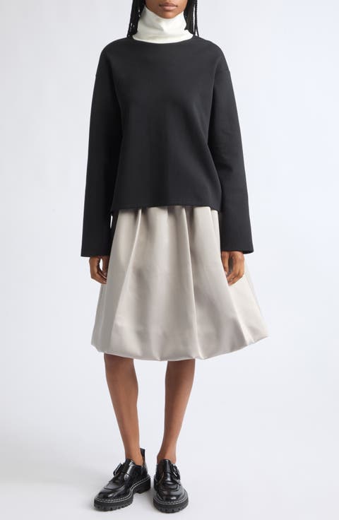 Gathered Midi Skirt