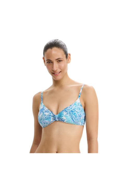 Boho Bloom V-Neck Knot Bikini Top