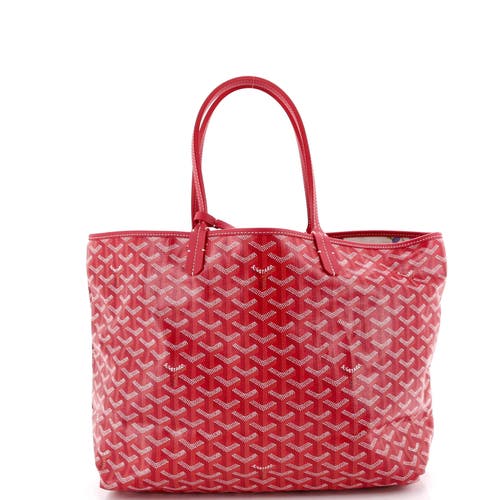 Pre-owned Goyard  Goyard Saint Louis Tote Coated Canvas Gm In Red