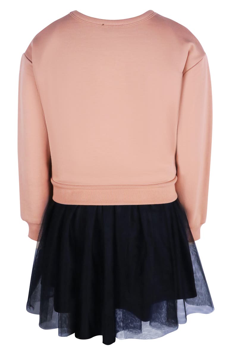 Zunie Kids' Sequin Bear Combo Tutu Dress, Alternate, color, Brown/ Black