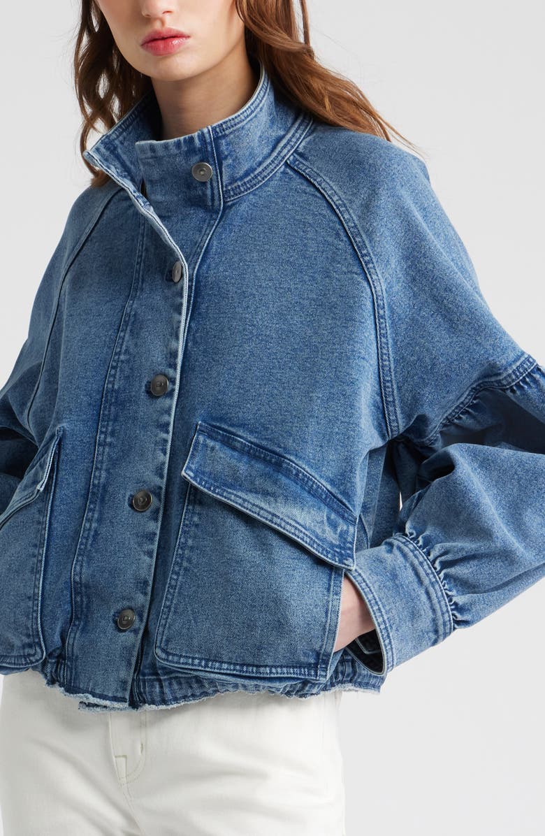 Treasure & Bond Blouson Sleeve Denim Jacket, Alternate, color, Medium Wash