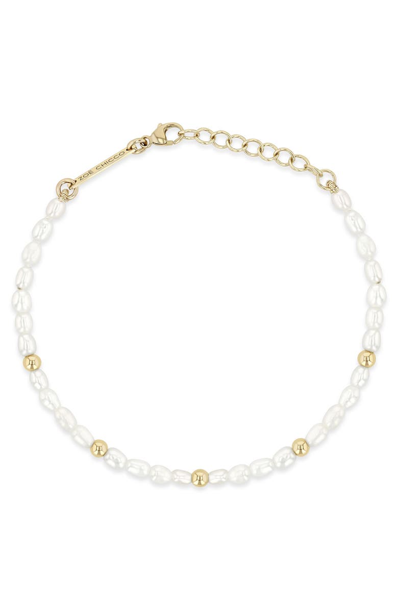 Zoë Chicco Baroque Pearl & 14K Gold Bracelet, Main, color, 14K Yellow Gold