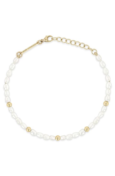 Baroque Pearl & 14K Gold Bracelet