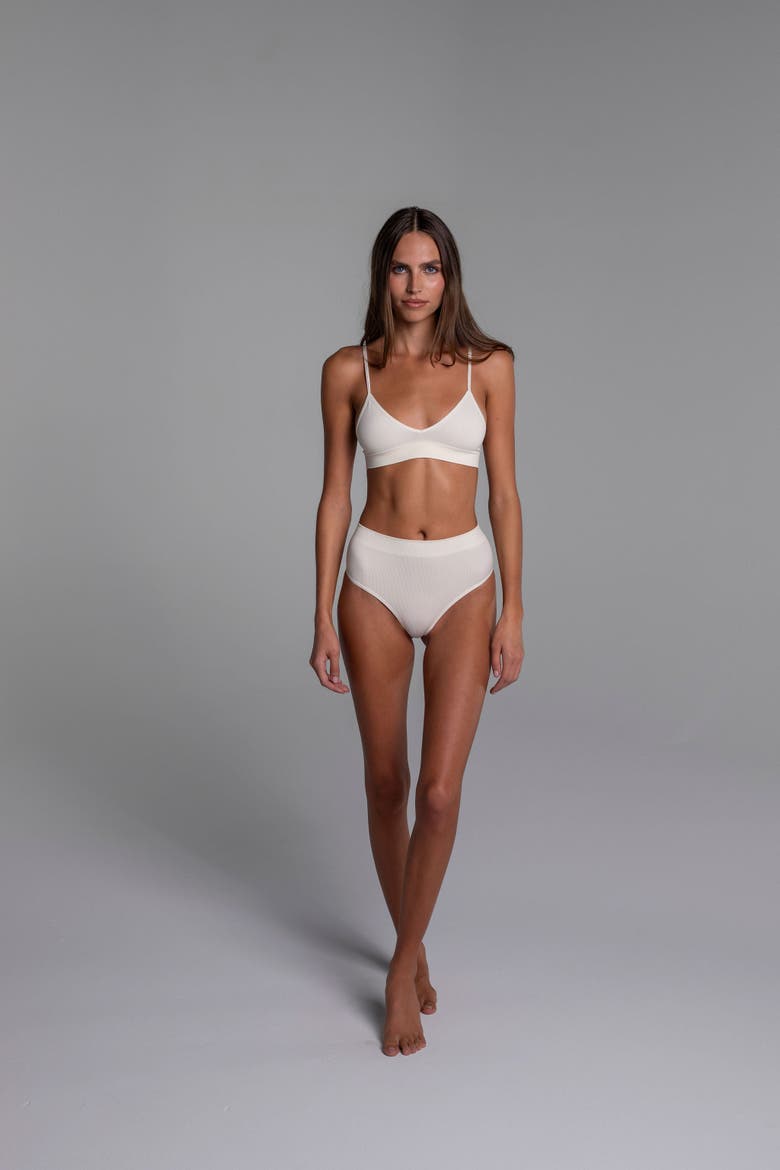 Low Show V Bralette, Main, color, Cream