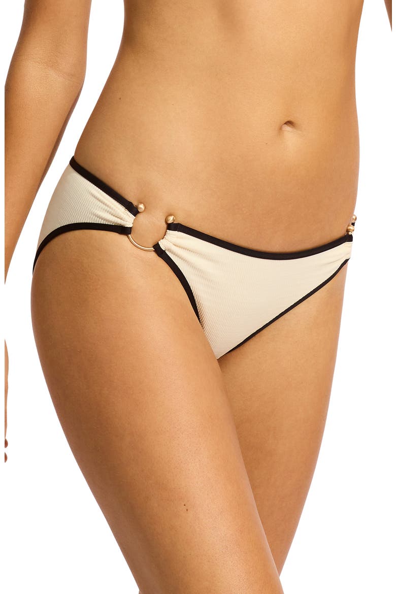 Ring Hipster Bikini Bottoms, Alternate, color, ECRU