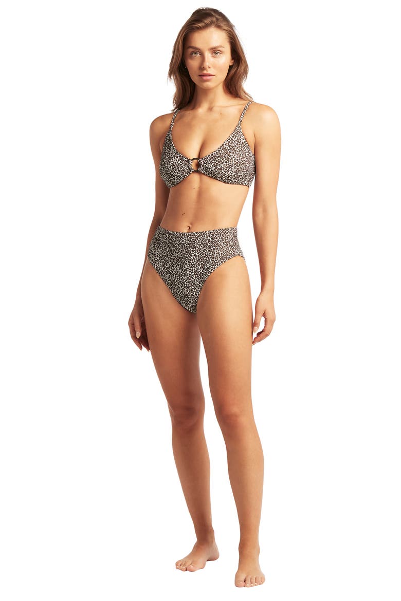French Ring Hardware D-Cup Bikini Top, Alternate, color, ESPRESSO