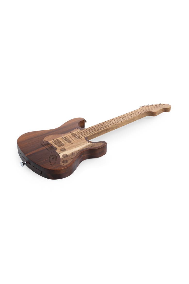 Guitar Legend Cheese Board & Tools Set, Alternate, color, Acacia Wood