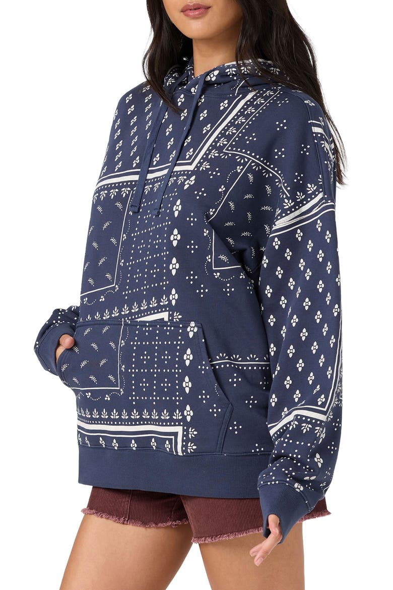 Bandana Printed Hoodie, Alternate, color, NAVY