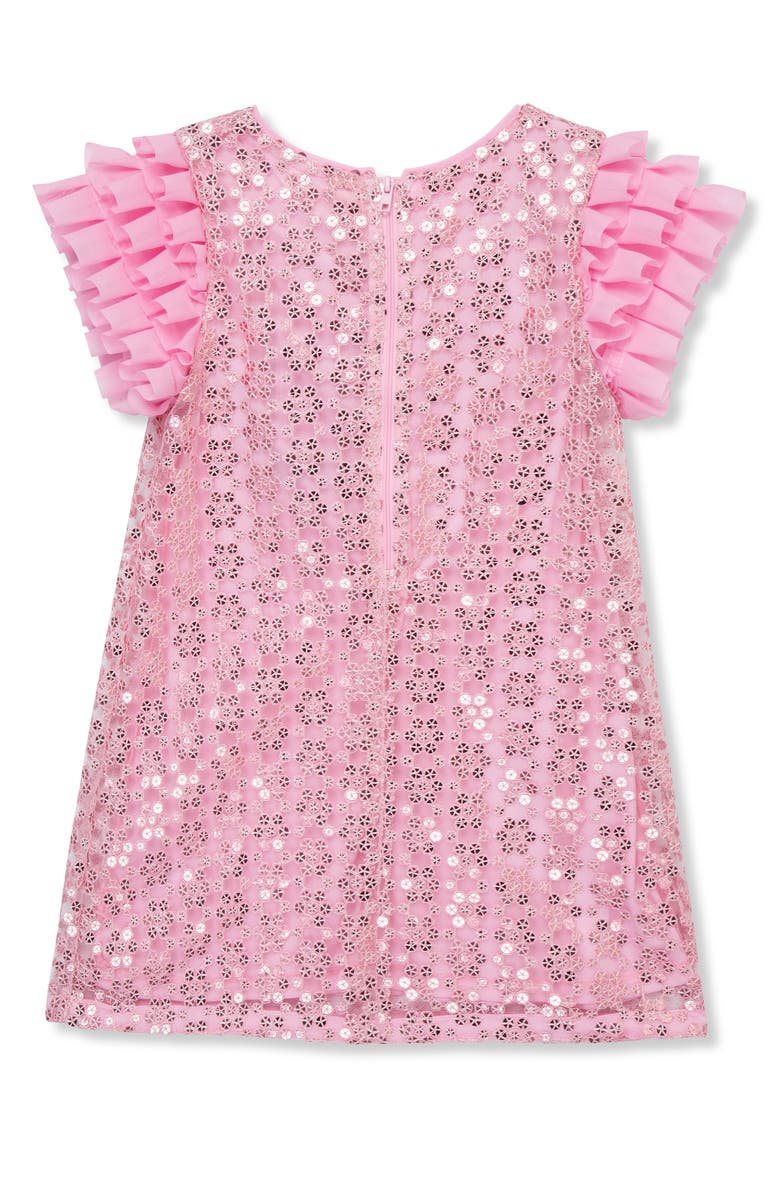 Peek Aren't You Curious Kids' Sequin Ruffle Sleeve Shift Dress, Alternate, color,