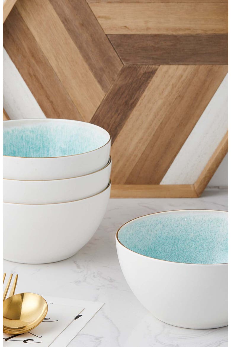 Josephine Porcelain 4-Piece Bowl Set, Alternate, color, Mint