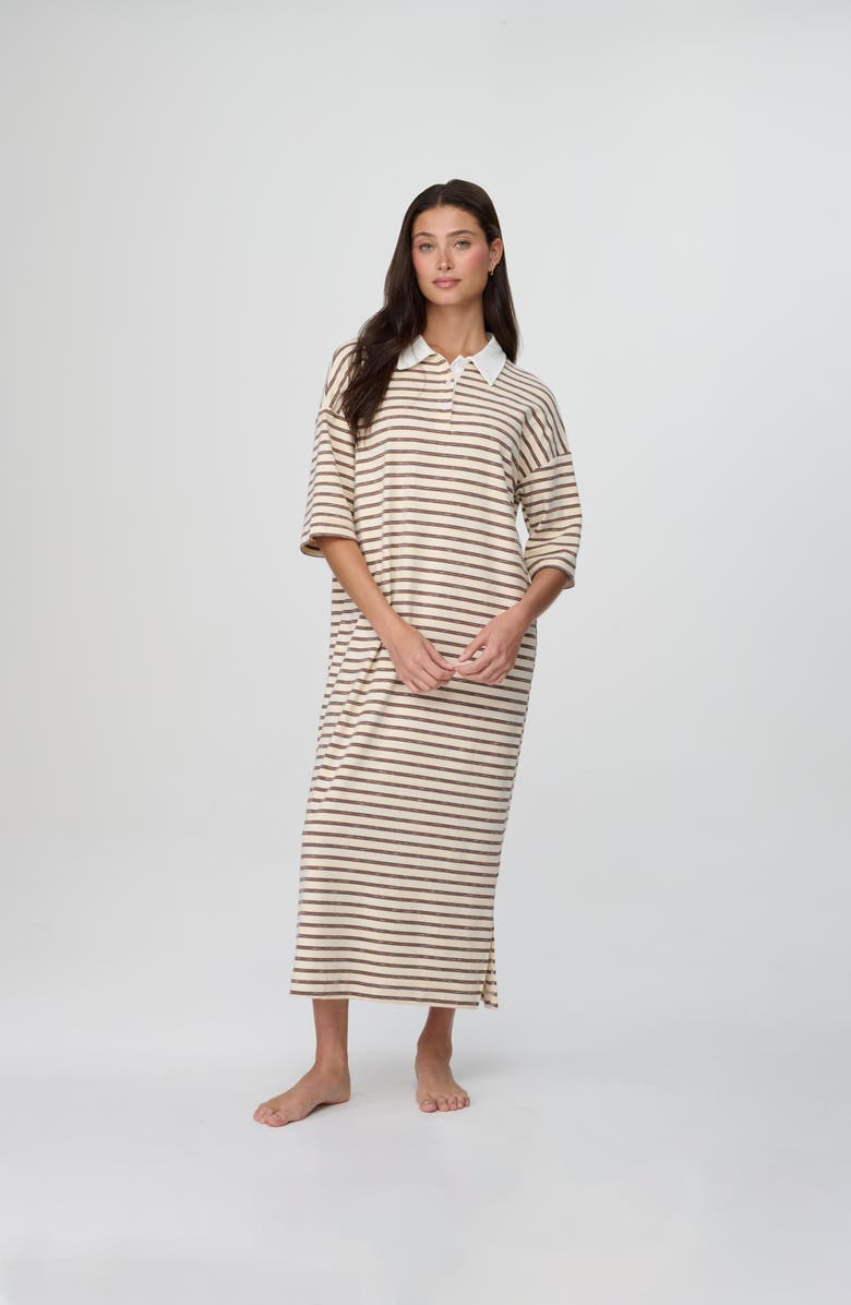 By Tess Collection Reyna Dress, Alternate, color, Cream / Brown