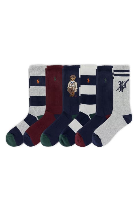 Assorted 6-Pack Crew Socks