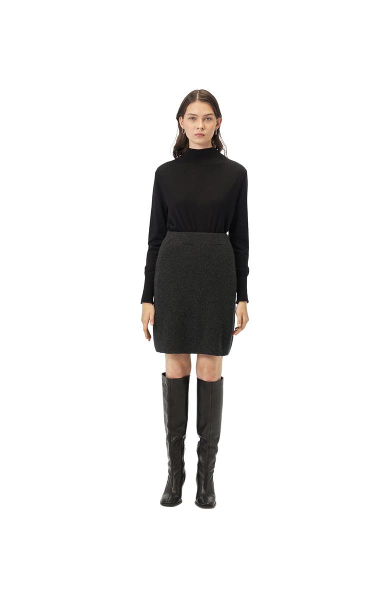 GOBI Mongolian Cashmere Cashmere Mini Skirt, Main, color, Charcoal