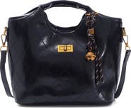 Adornia Quilted Faux Leather Top Handle Bag