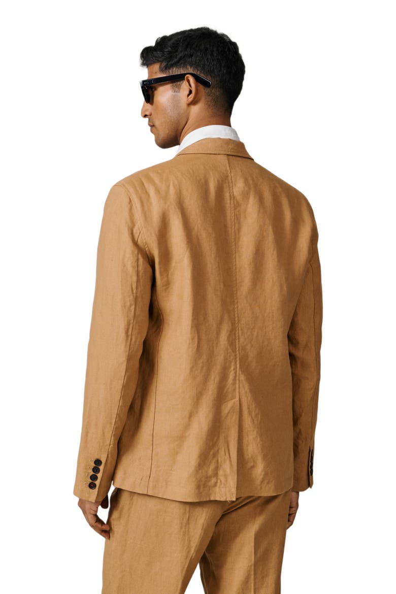 Belvedere Relaxed Linen Blazer, Alternate, color, Mustard