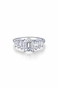 Lafonn Emerald Cut Simulated Diamond 7-Stone Ring
