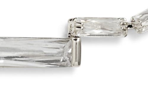 Nordstrom Baguette Center Cubic Zirconia Necklace In Clear- Silver