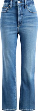 Good American Soft Tech Good Curve High Waist Straight Leg Jeans