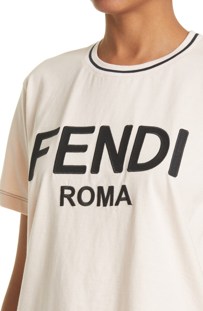 Fendi Roma Logo Appliqué Women's Graphic Tee, Alternate, color, 