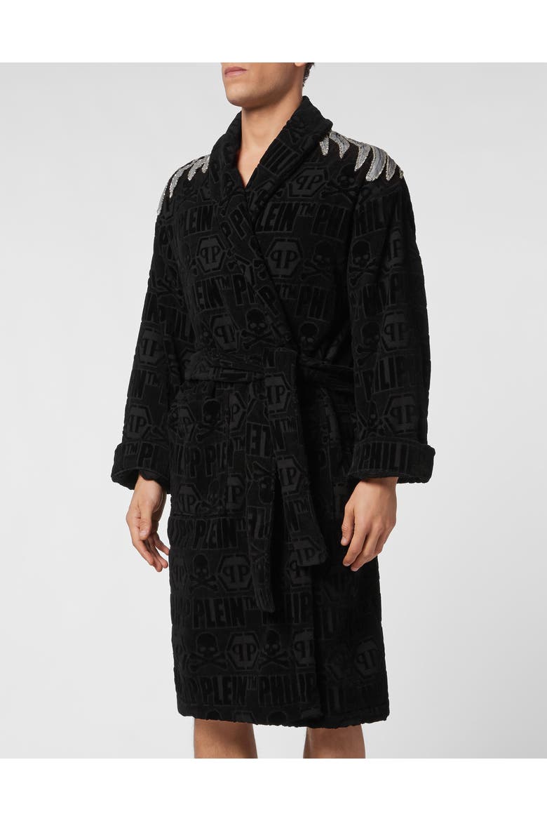 Bathrobe Eagle Unisex, Main, color, black