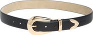 Vince Camuto Curved Buckle Faux Leather Belt