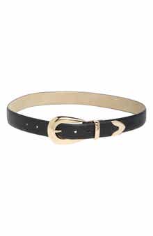 Vince Camuto Curved Buckle Faux Leather Belt