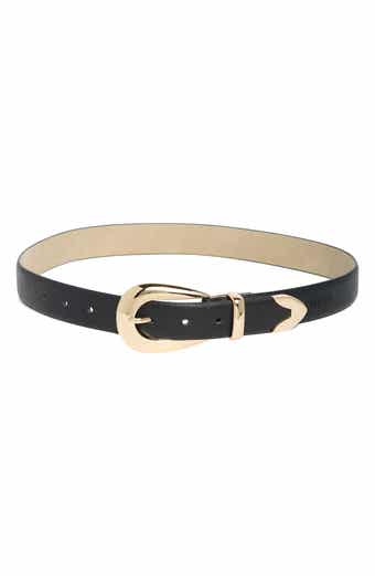 Vince Camuto Curved Buckle Faux Leather Belt