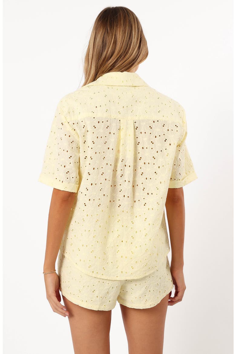 Dazie Eyelet Drawstring Shorts, Alternate, color, LEMON