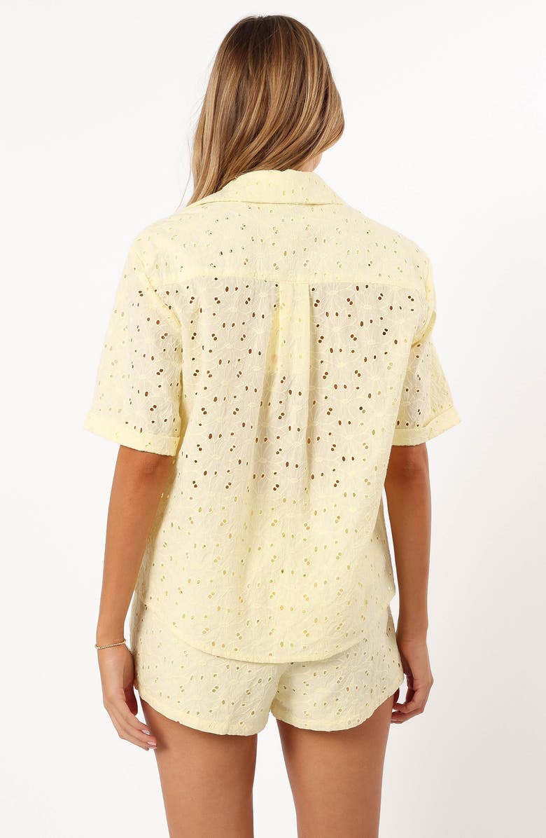 Petal & Pup Dazie Eyelet Drawstring Shorts, Alternate, color, Lemon