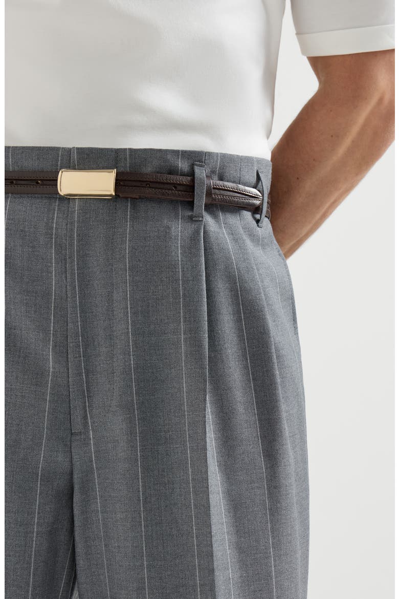 Chalk stripe trousers, Alternate, color, Medium Grey