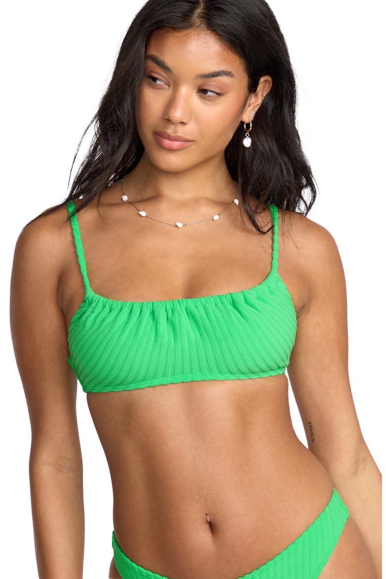 x Josie In the Loop Mila Bralette Bikini Top, Alternate, color, JUNGLE GREEN