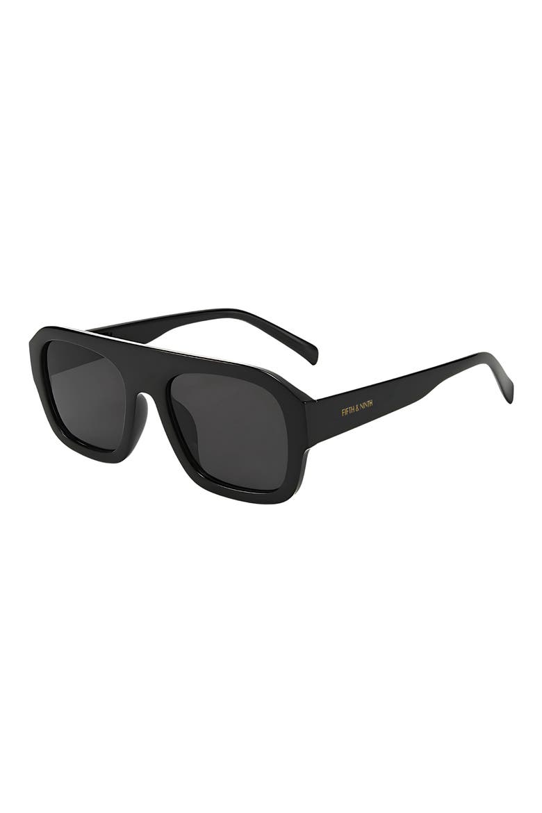 Vesper 68mm Polarized Oversize Aviator Sunglasses, Alternate, color, BLACK / BLACK