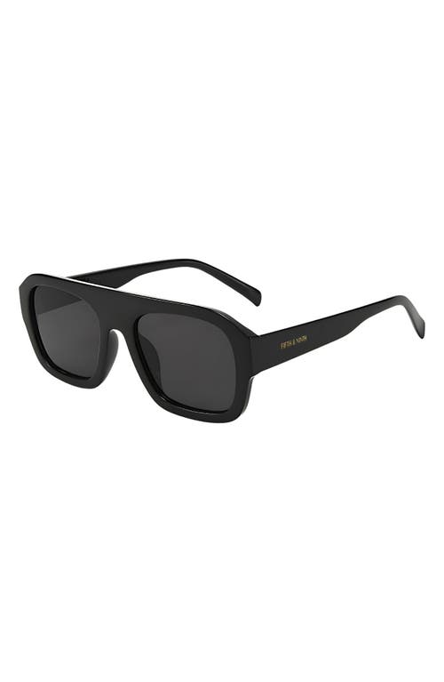 Fifth & Ninth Vesper 68mm Polarized Oversize Aviator Sunglasses In Black