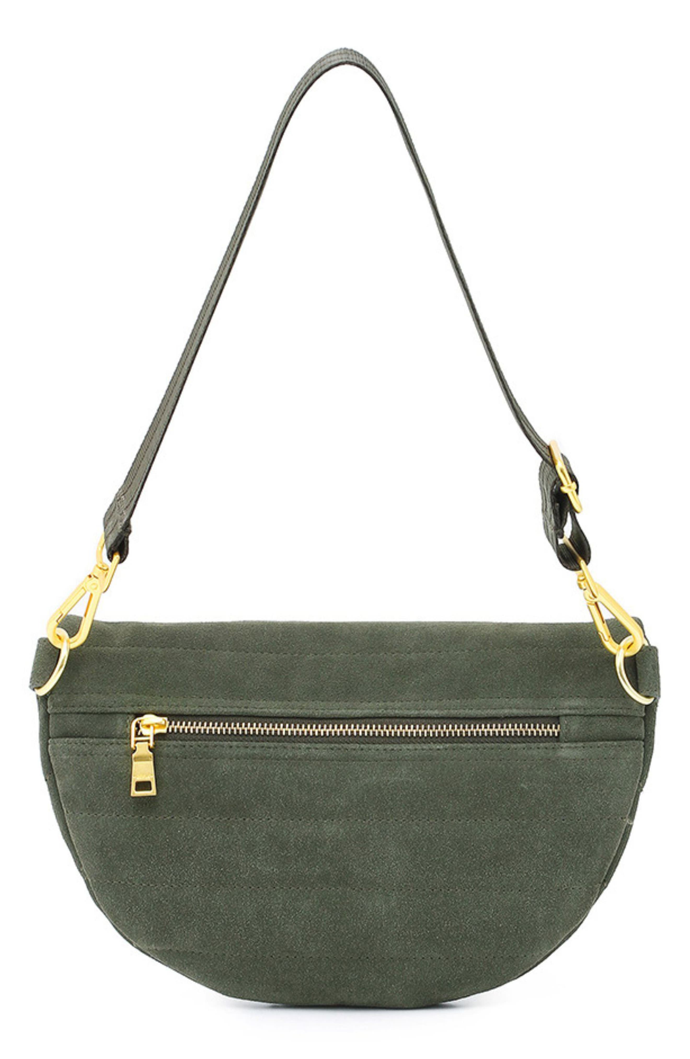 Little Runaway Suede Belt Bag, Alternate, color, OLIVE BRANCH SUEDE