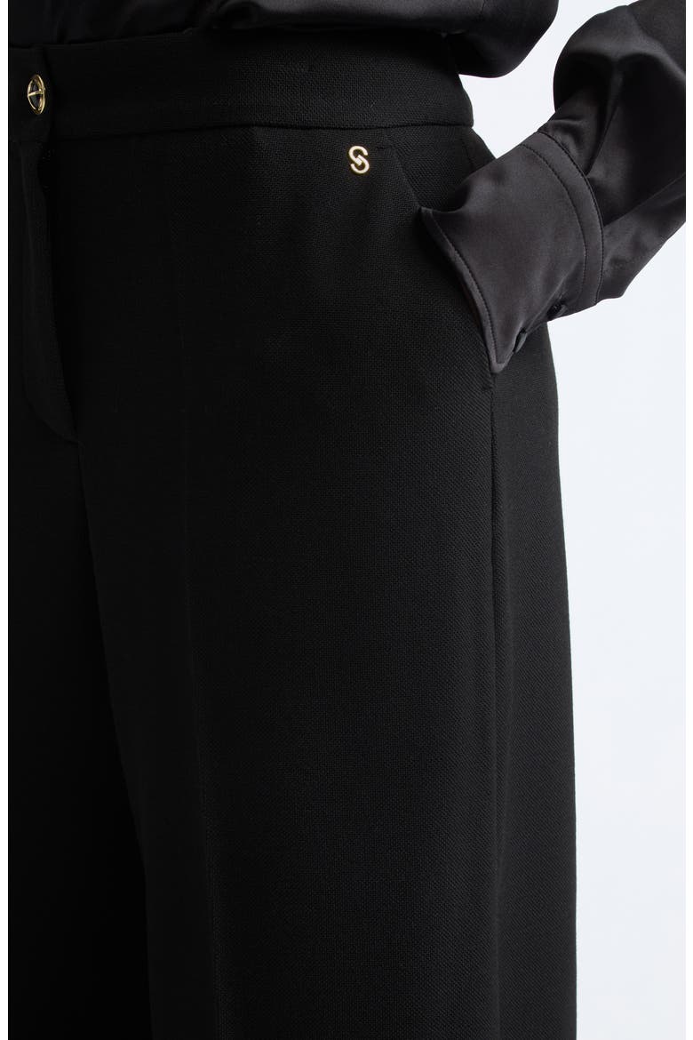 Palais Stretch Suiting Wide Leg Pants, Alternate, color, BLACK