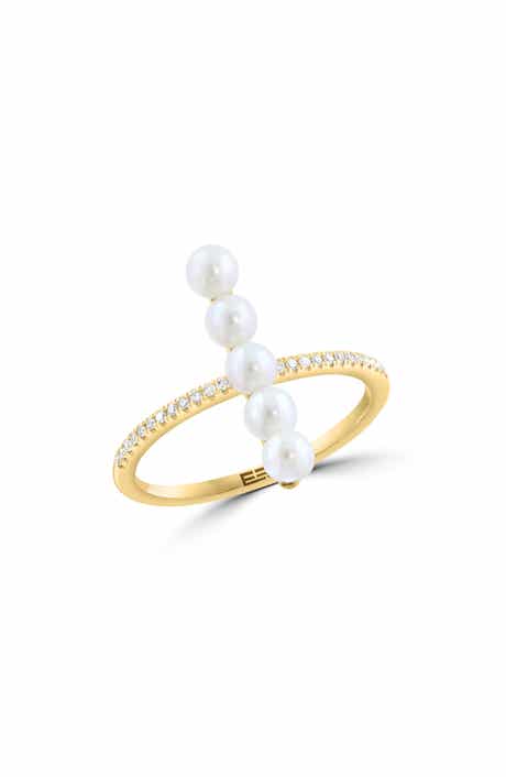 Freshwater Pearl & Diamond Ring