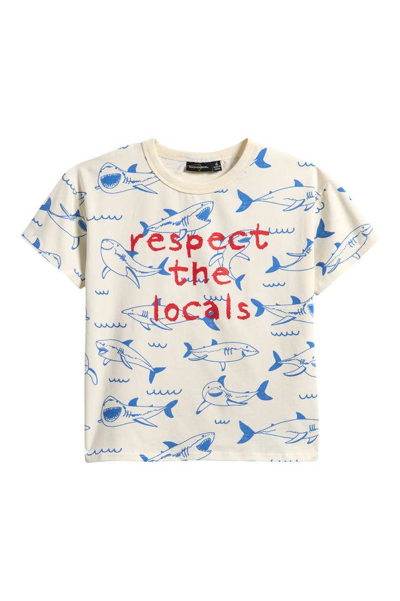 Kids' Respect the Locals Graphic T-Shirt, Main, color, CREAM