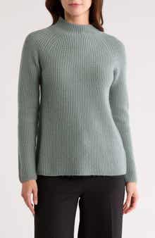 Vince Ribbed Mock Neck Pullover